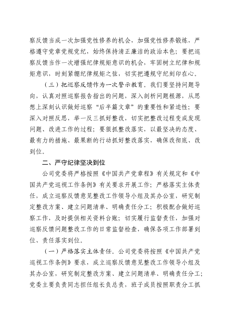 在公司巡察整改工作情况反馈会上的发言_第2页