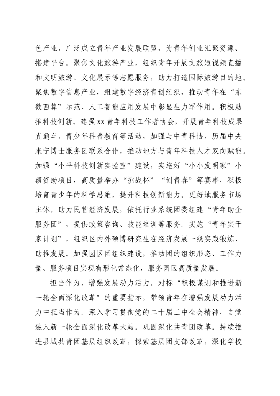 在自治区团委系统学习贯彻党的二十届三中全会精神研讨会上的交流发言（3134字）_第2页