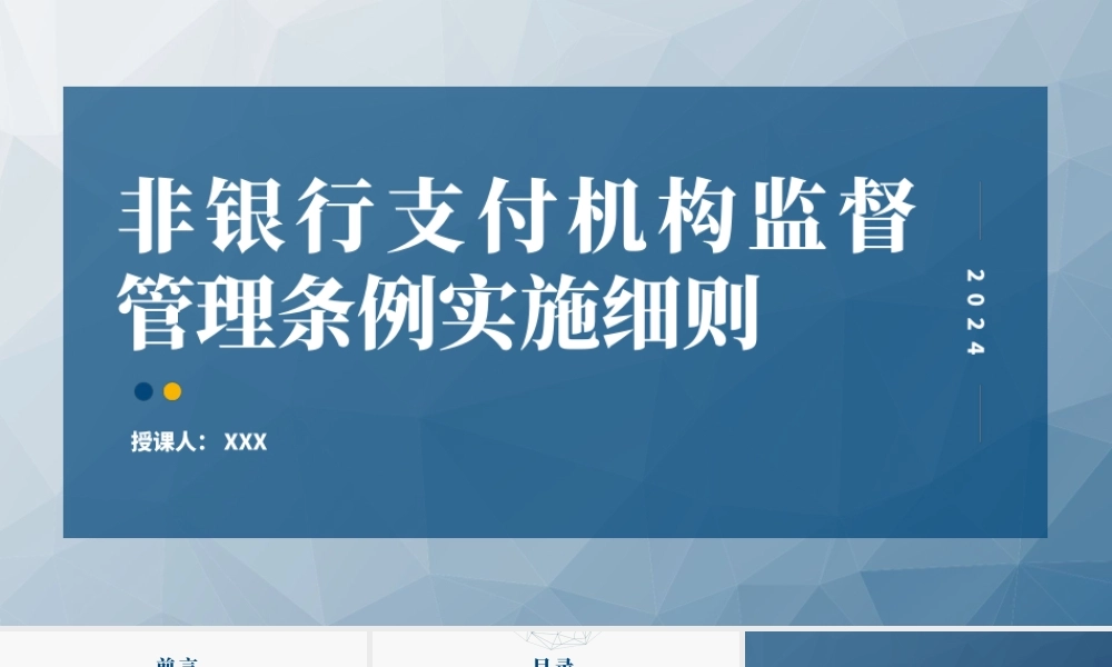 2024年非银行支付机构监督管理条例实施细则解读（PPT）