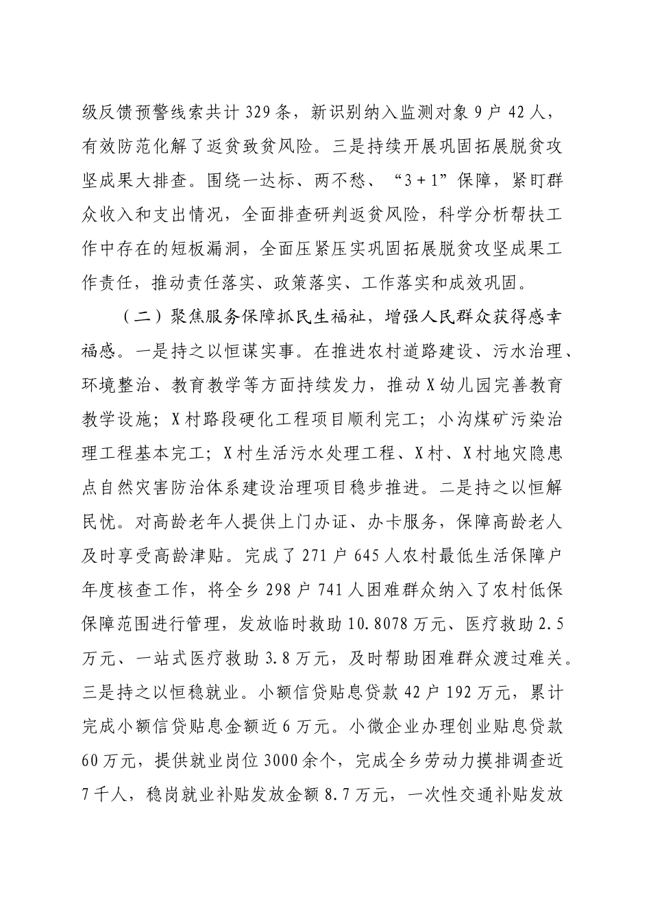 乡2024年工作总结和2025年工作计划的报告_第2页