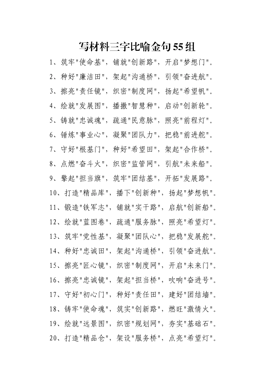 写材料三字比喻金句55组_第1页