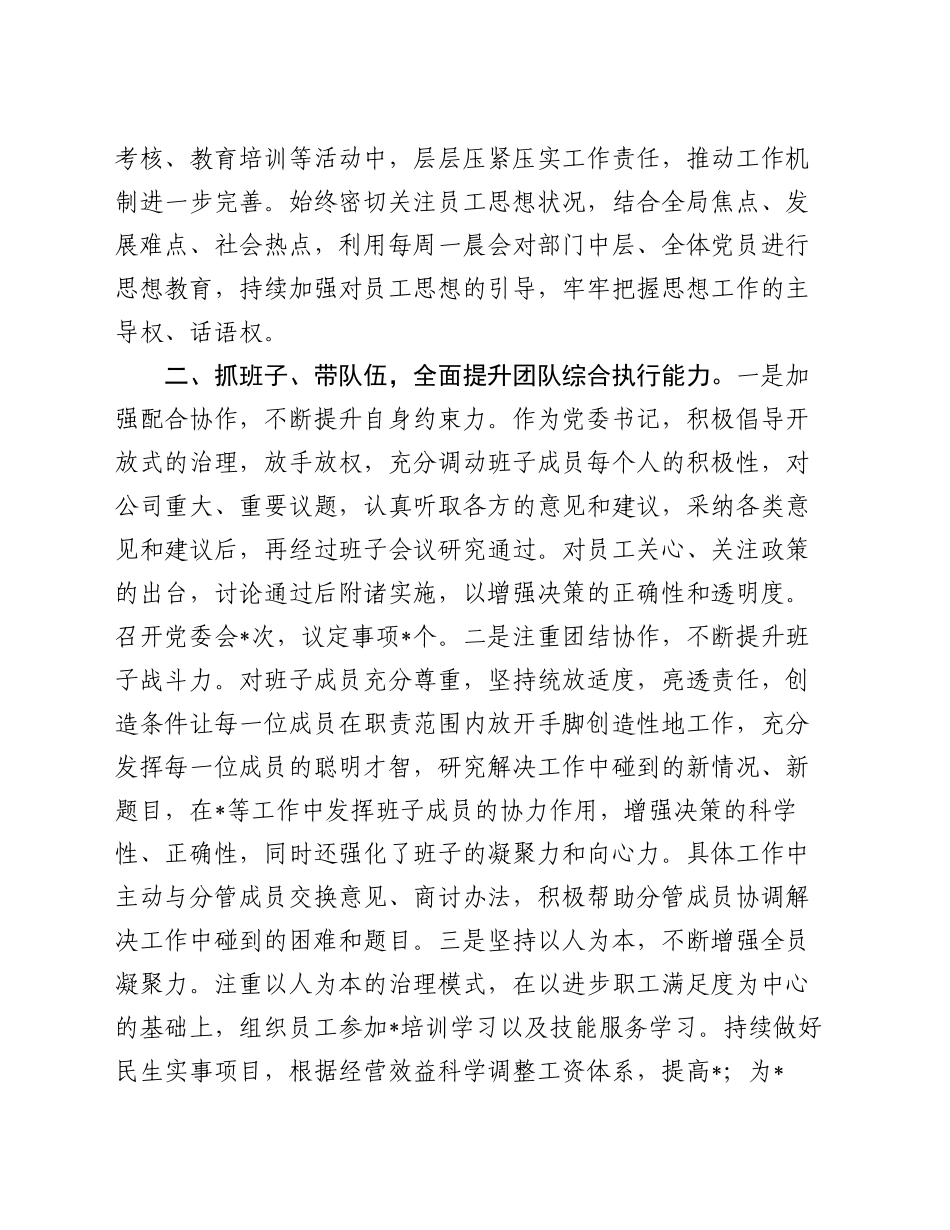 公司党委书记2024年度述职报告_第2页