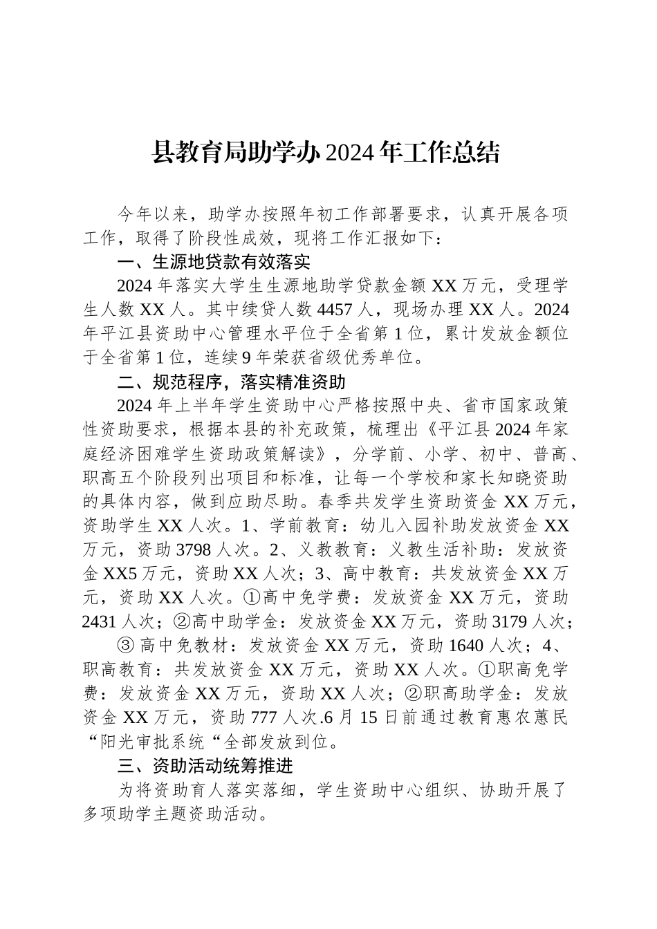 县教育局助学办2024年工作总结(20241108)_第1页