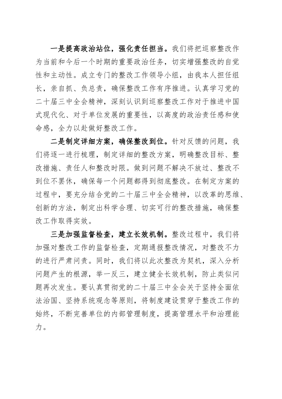 巡察问题整改工作情况反馈会表态发言材料20241113_第2页