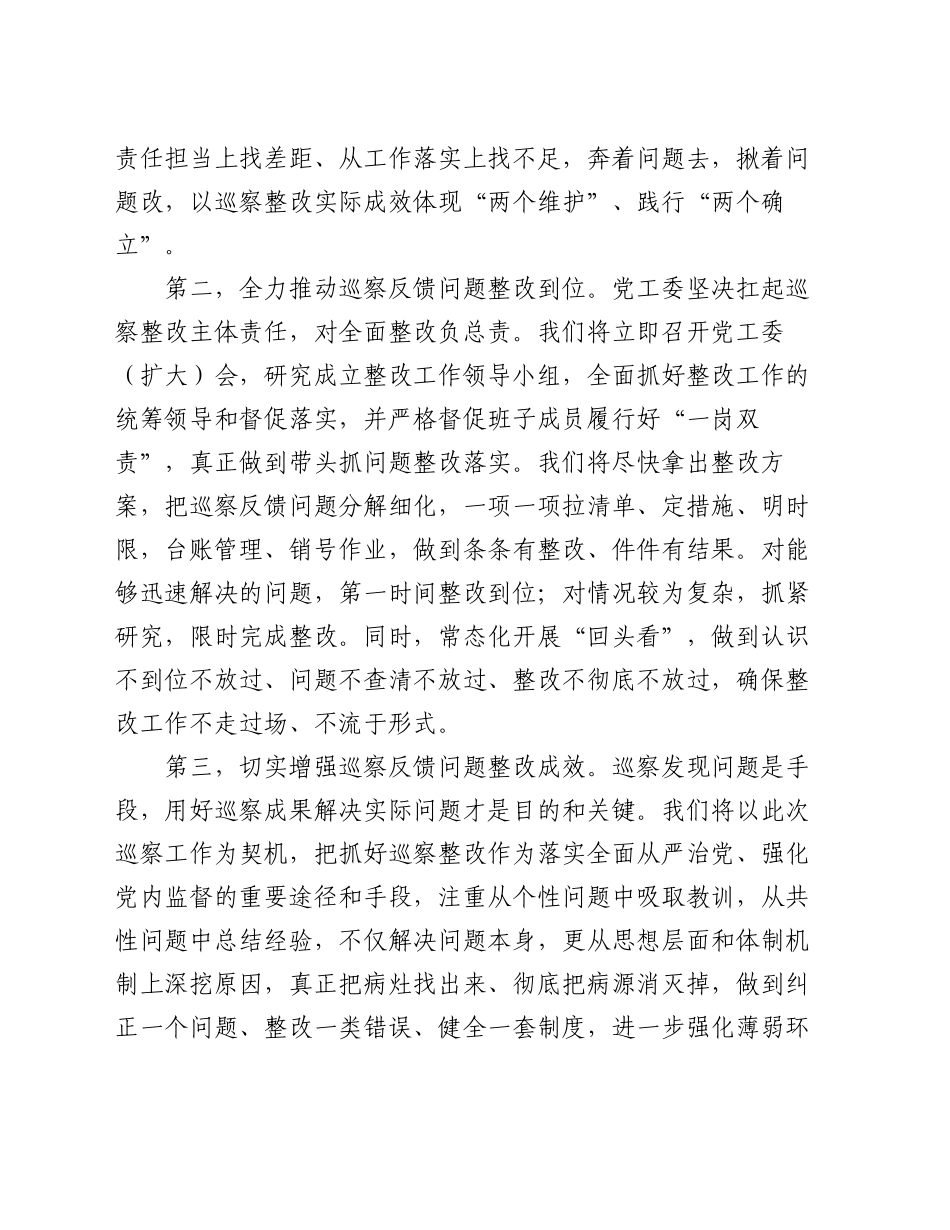 主要负责同志在巡察反馈会上的表态发言_第2页