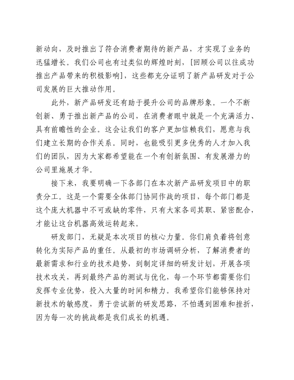 在公司新产品研发项目动员大会上的讲话_第2页