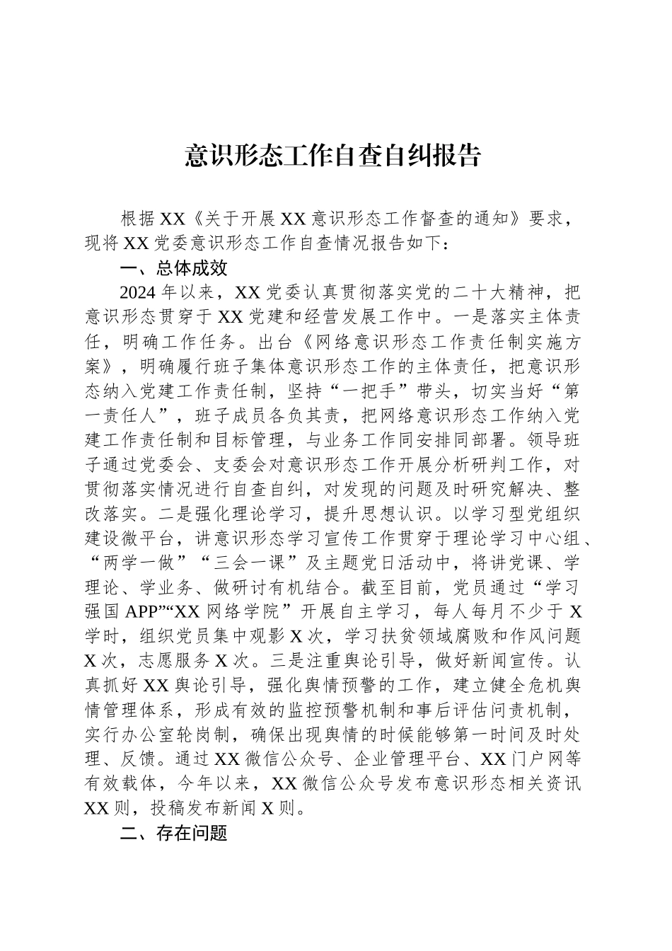 意识形态工作自查自纠报告20241120_第1页