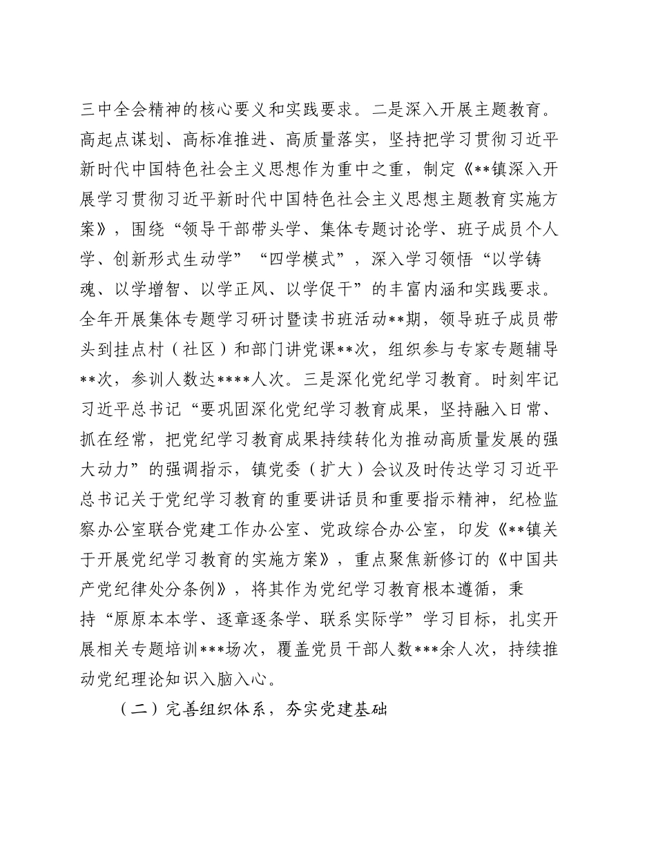 镇2024年党建工作总结和2025年工作计划_第2页