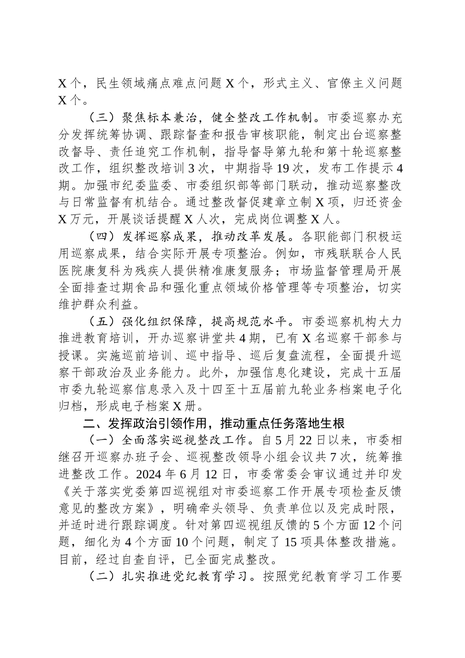 XX巡察办2024年度工作总结_第2页