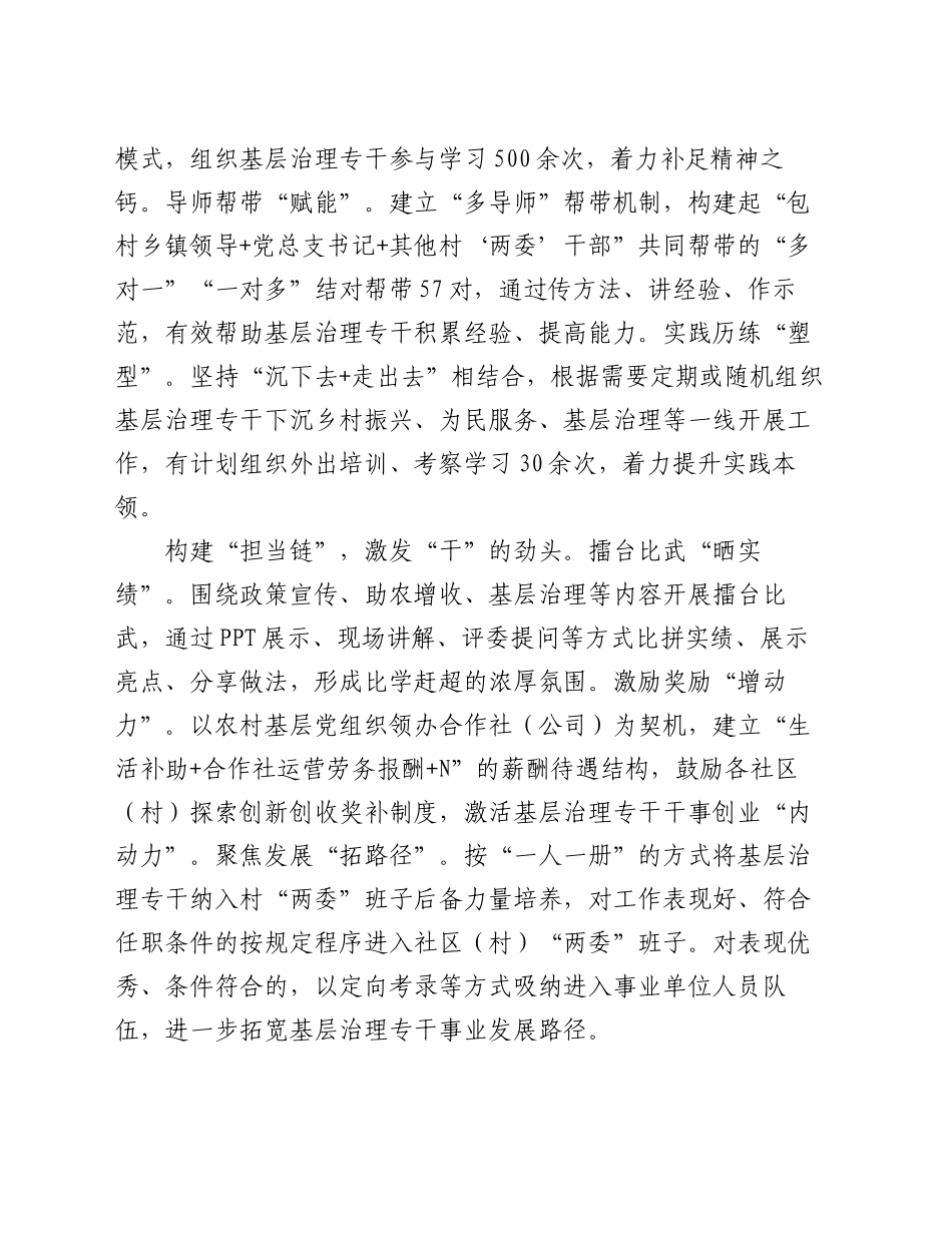 在2024年全州基层治理工作队伍建设经验交流座谈会上的汇报发言_第2页