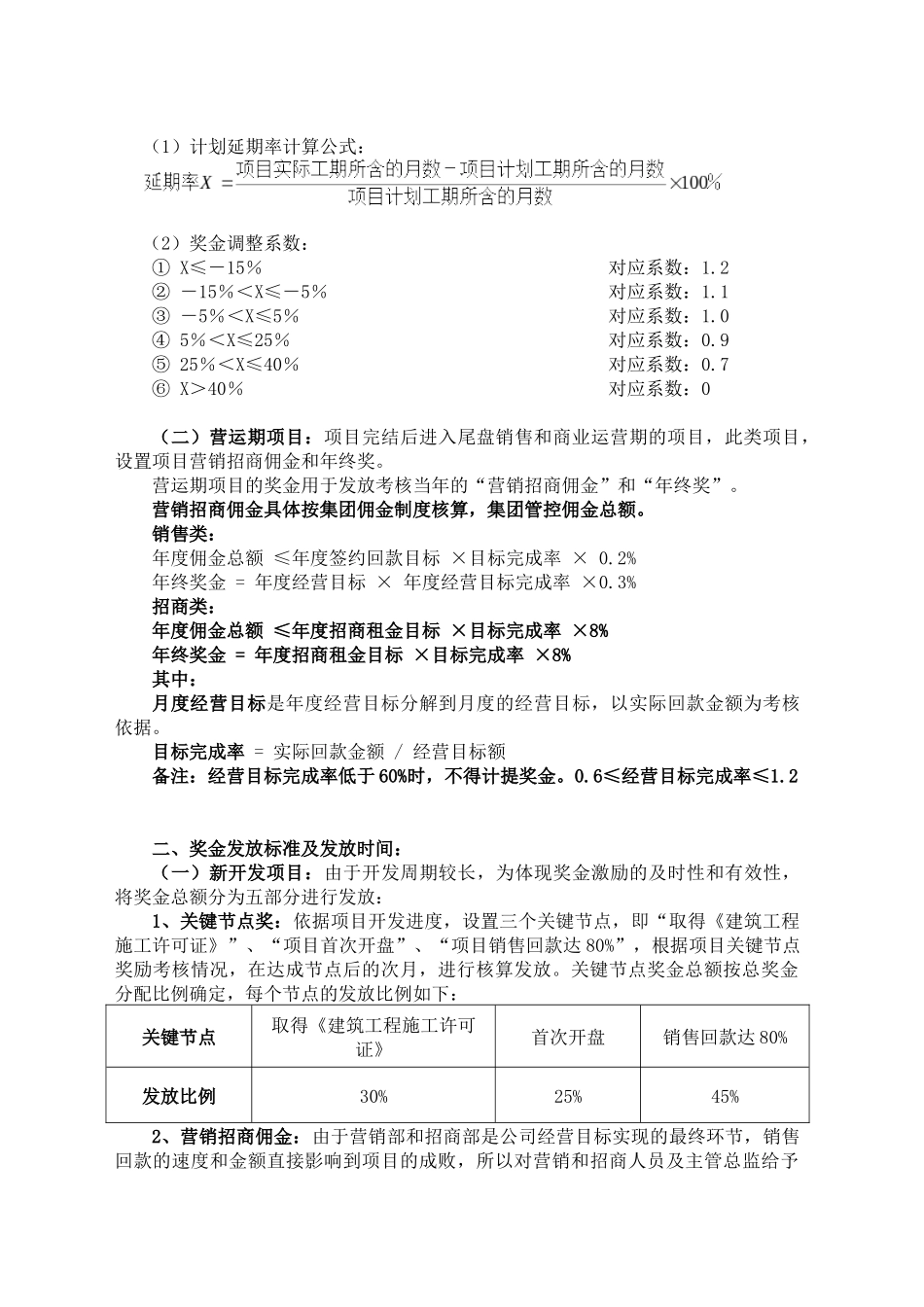 房地产集团奖金激励管理方案_第2页