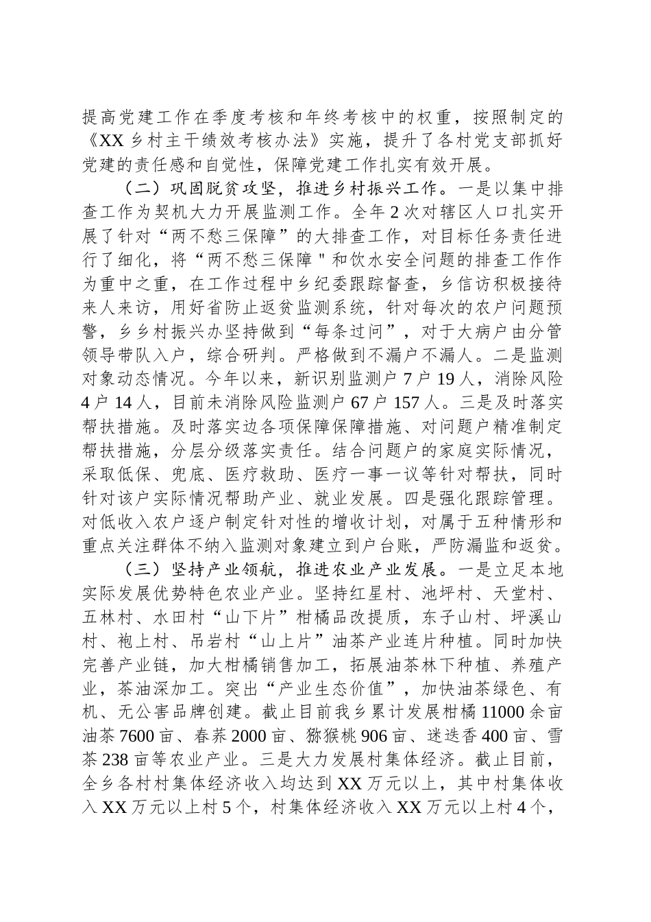 XX乡2024年工作总结与2025年工作计划_第2页