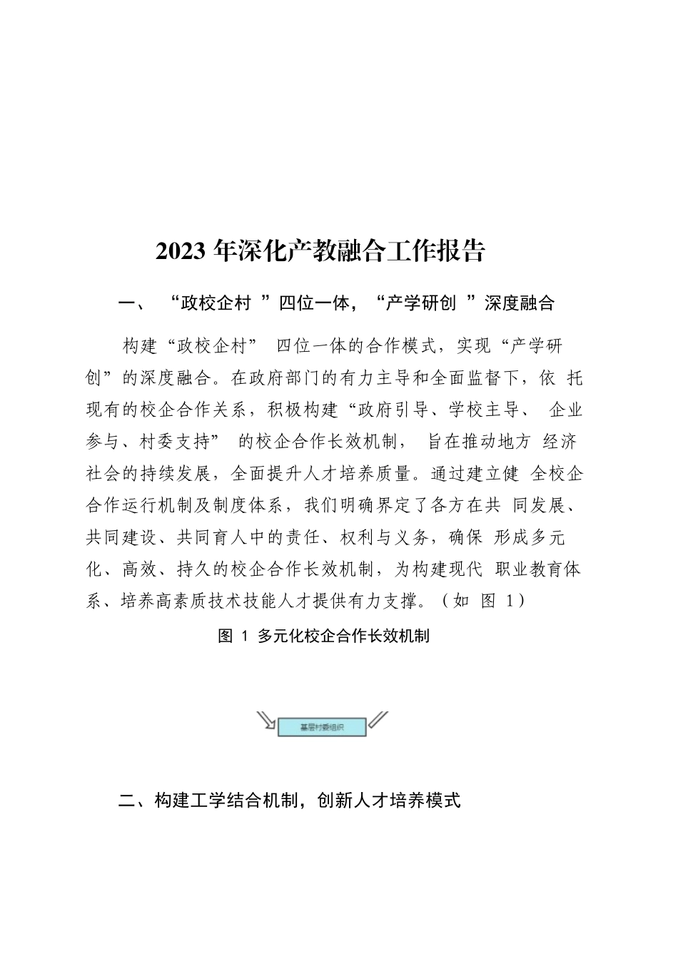 学校深化产教融合工作报告_第1页