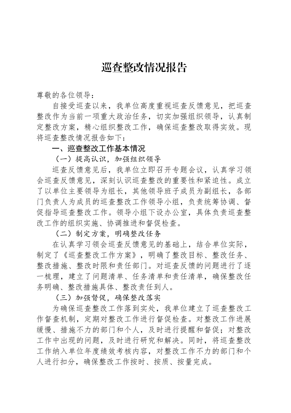 巡查整改情况报告_第1页