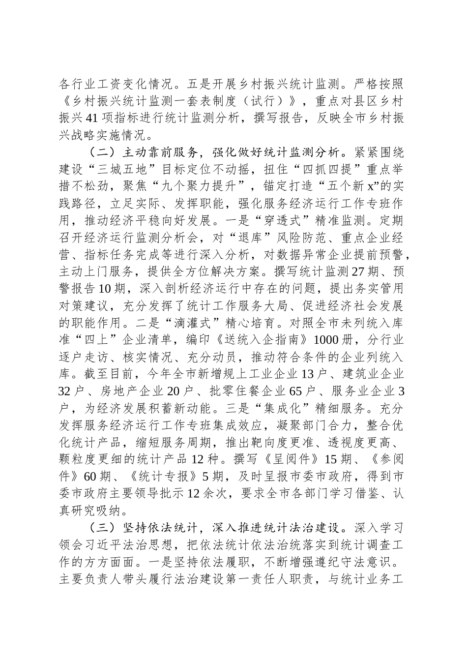 市统计局关于2024年度工作总结的报告20241207_第2页