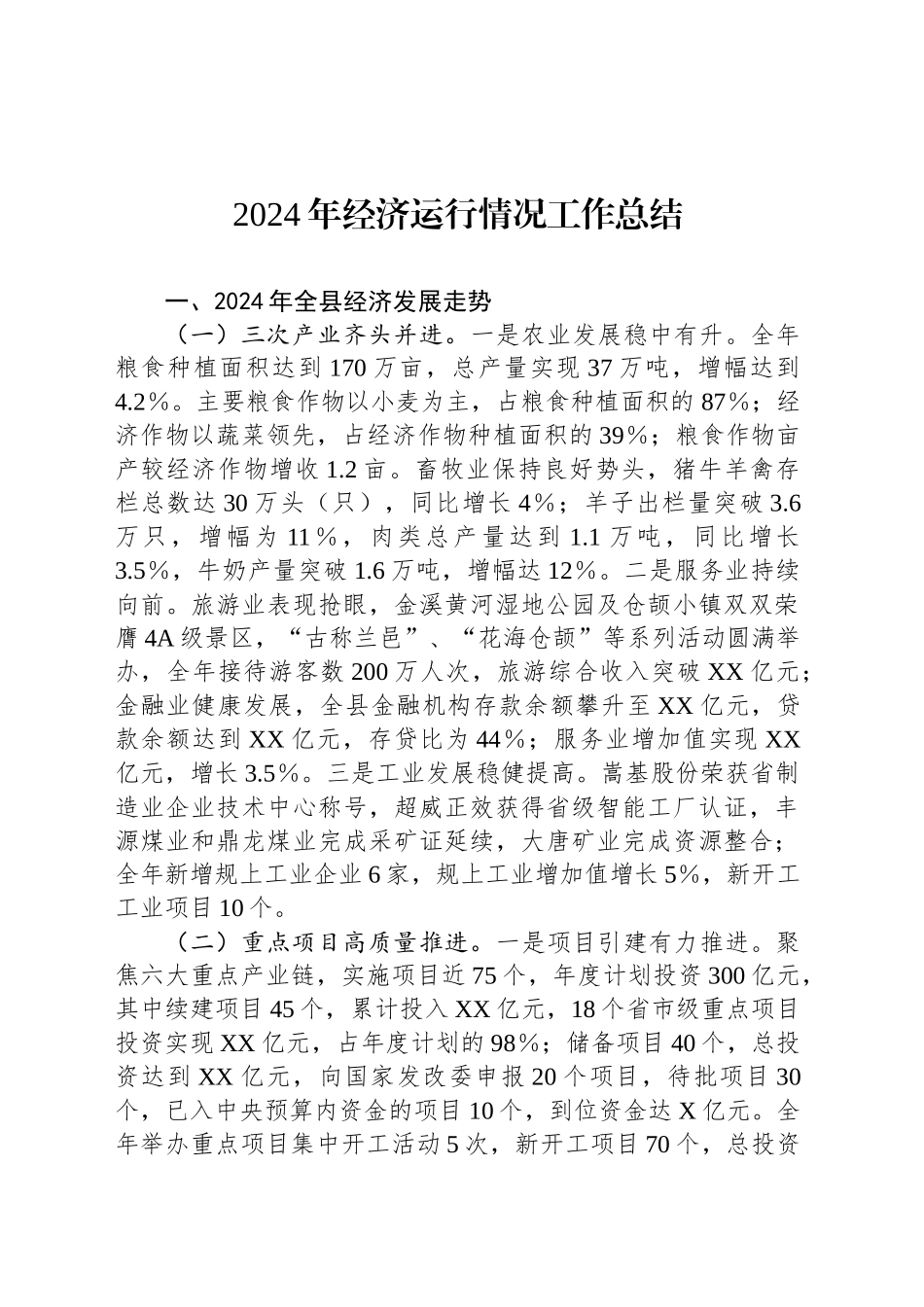 2024年经济运行情况工作总结_第1页