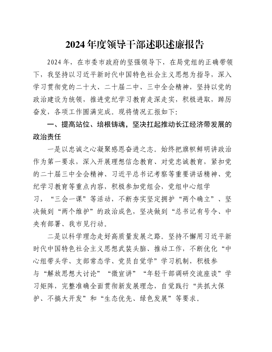 2024年度领导干部述职述廉报告_第1页