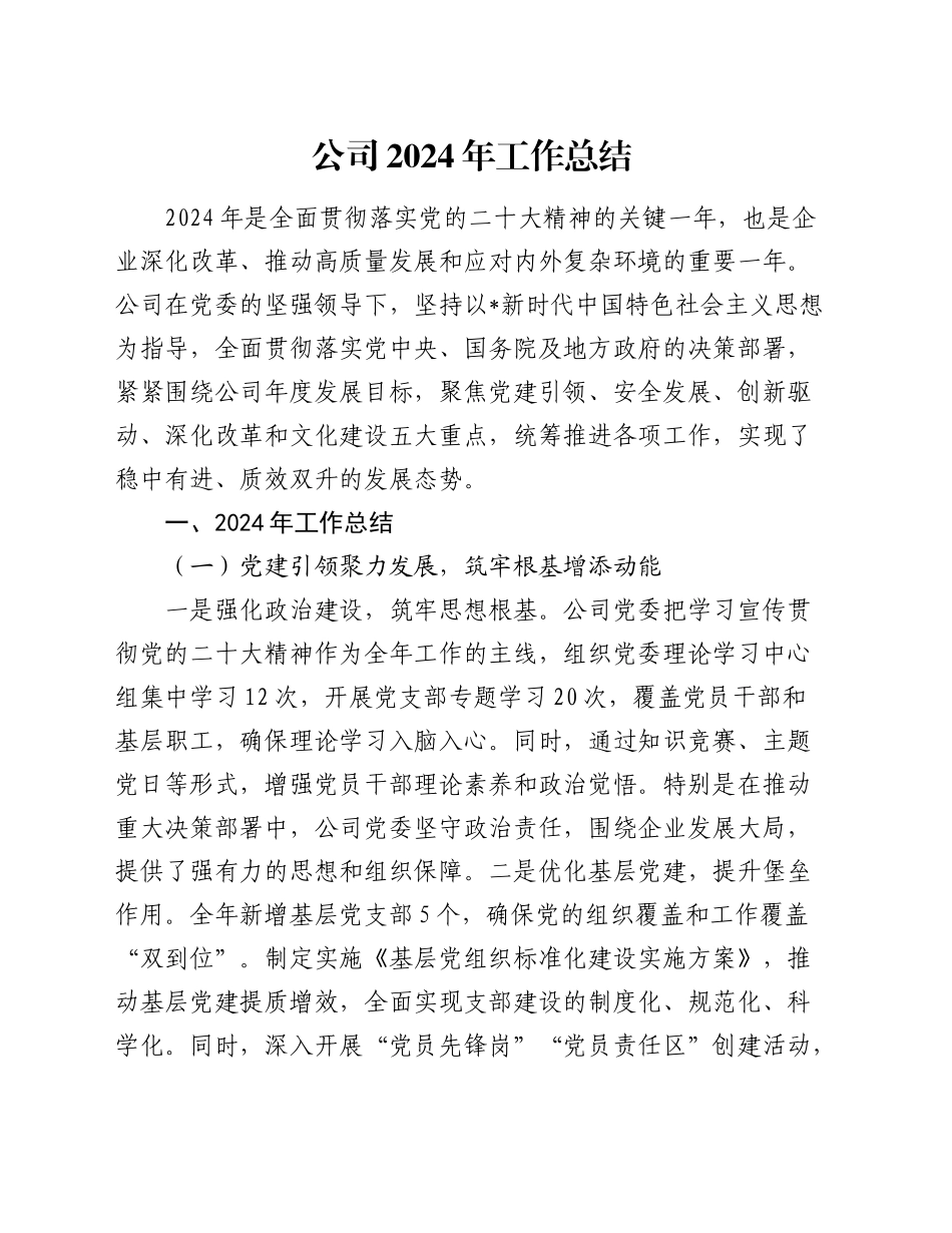 国企公司2024年工作总结2_第1页