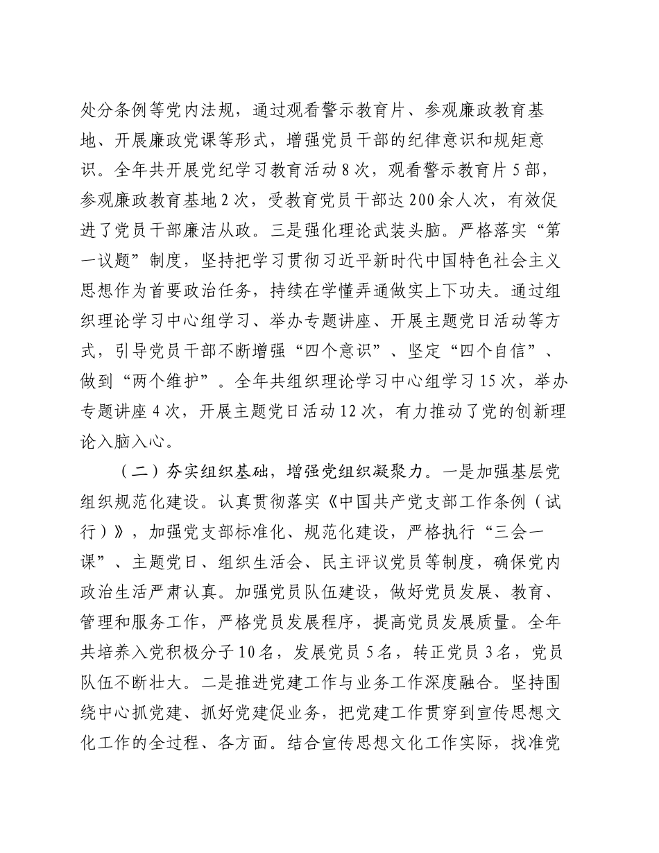市委宣传部2024年抓基层党建工作总结及2025年工作谋划_第2页