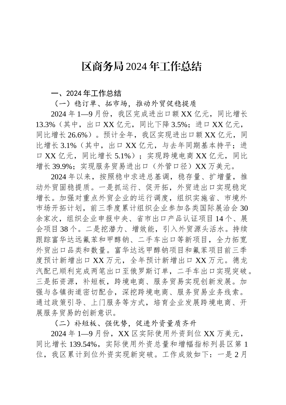 商务局2024年度工作总结汇编（4篇）_第2页