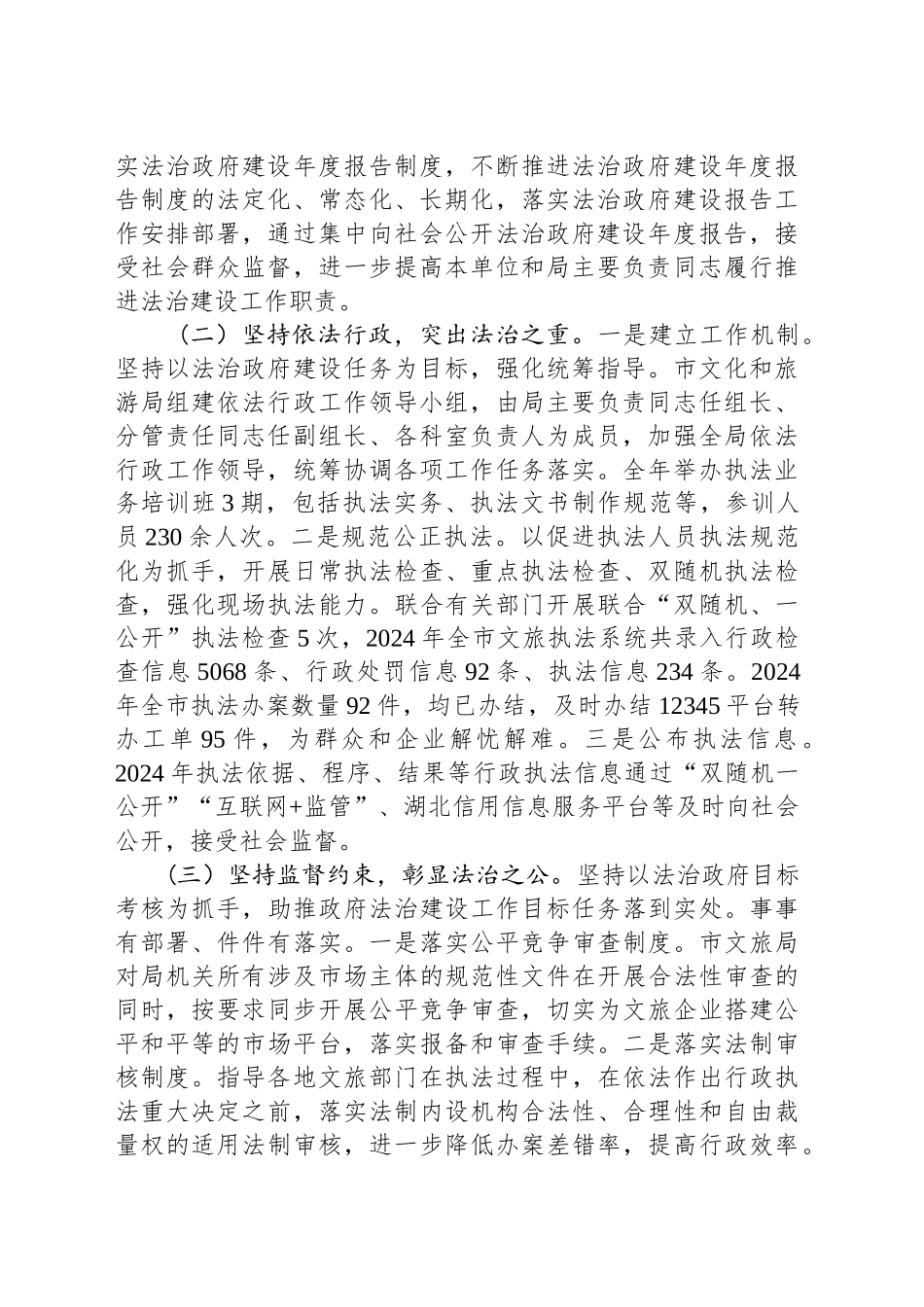 市文化和旅游局2024年法治政府建设工作总结_第2页