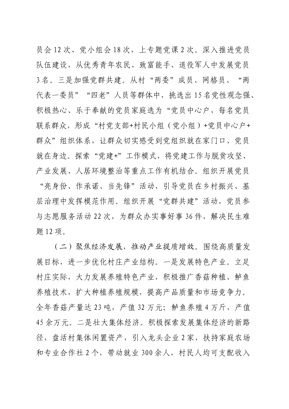 村2024年工作总结和2025年工作谋划（2869字）_第2页