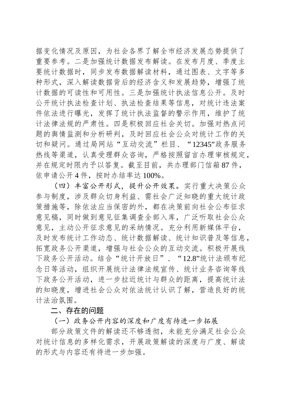 市统计局2024年度政务公开工作总结_第2页