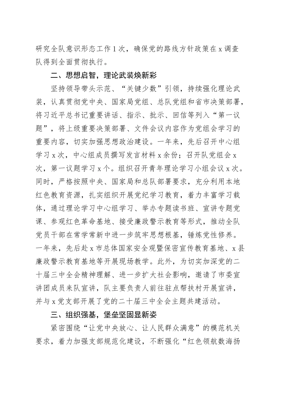 2024年调查队党建工作总结20241225_第2页
