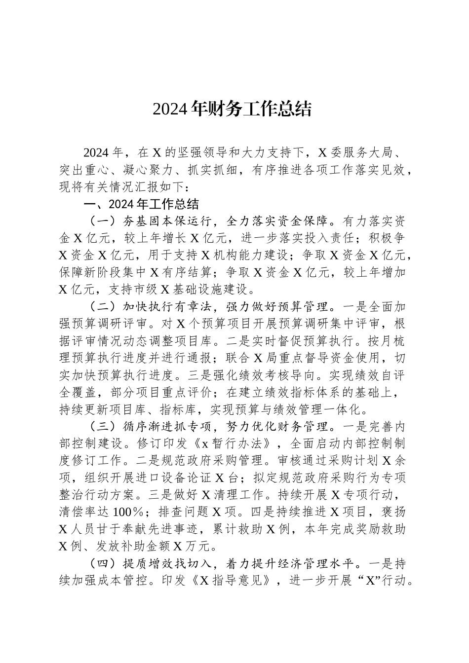 2024年财务工作总结_第1页