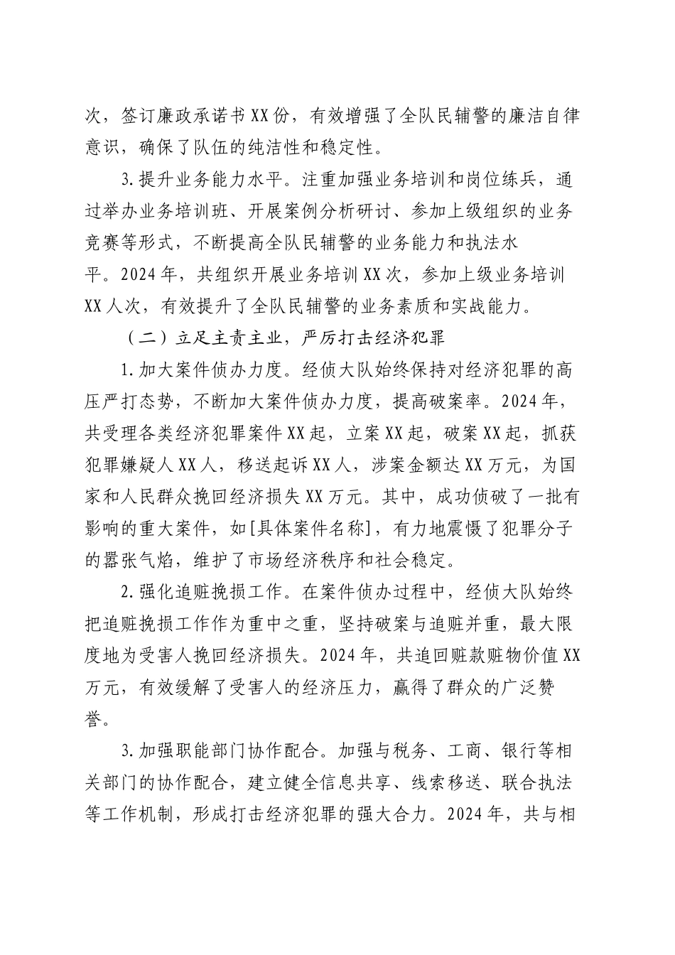 经侦大队2024年工作总结及2025年工作计划_第2页