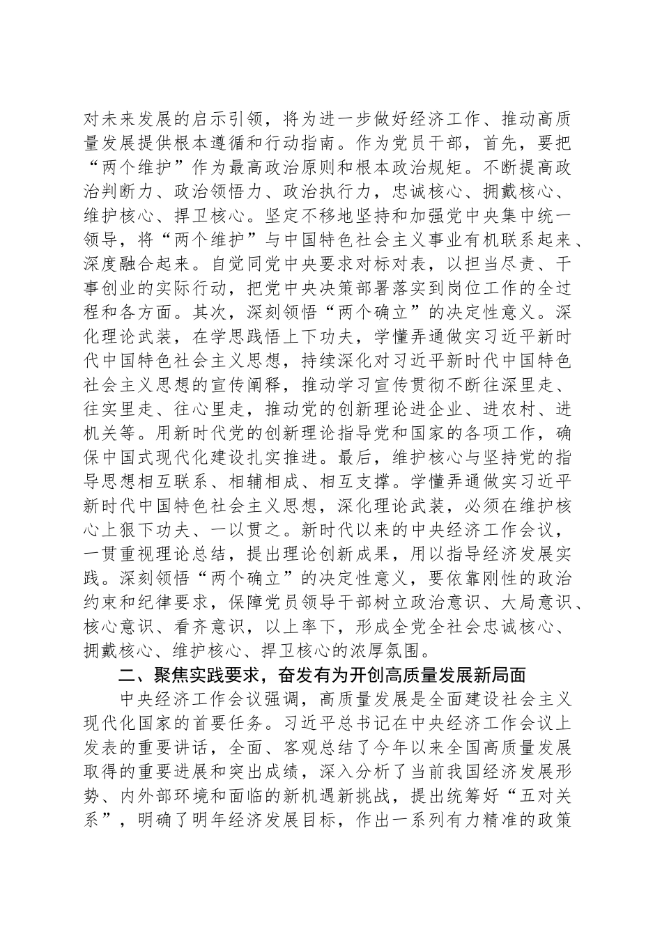 学习贯彻2024年中央经济工作会议精神交流发言_第2页