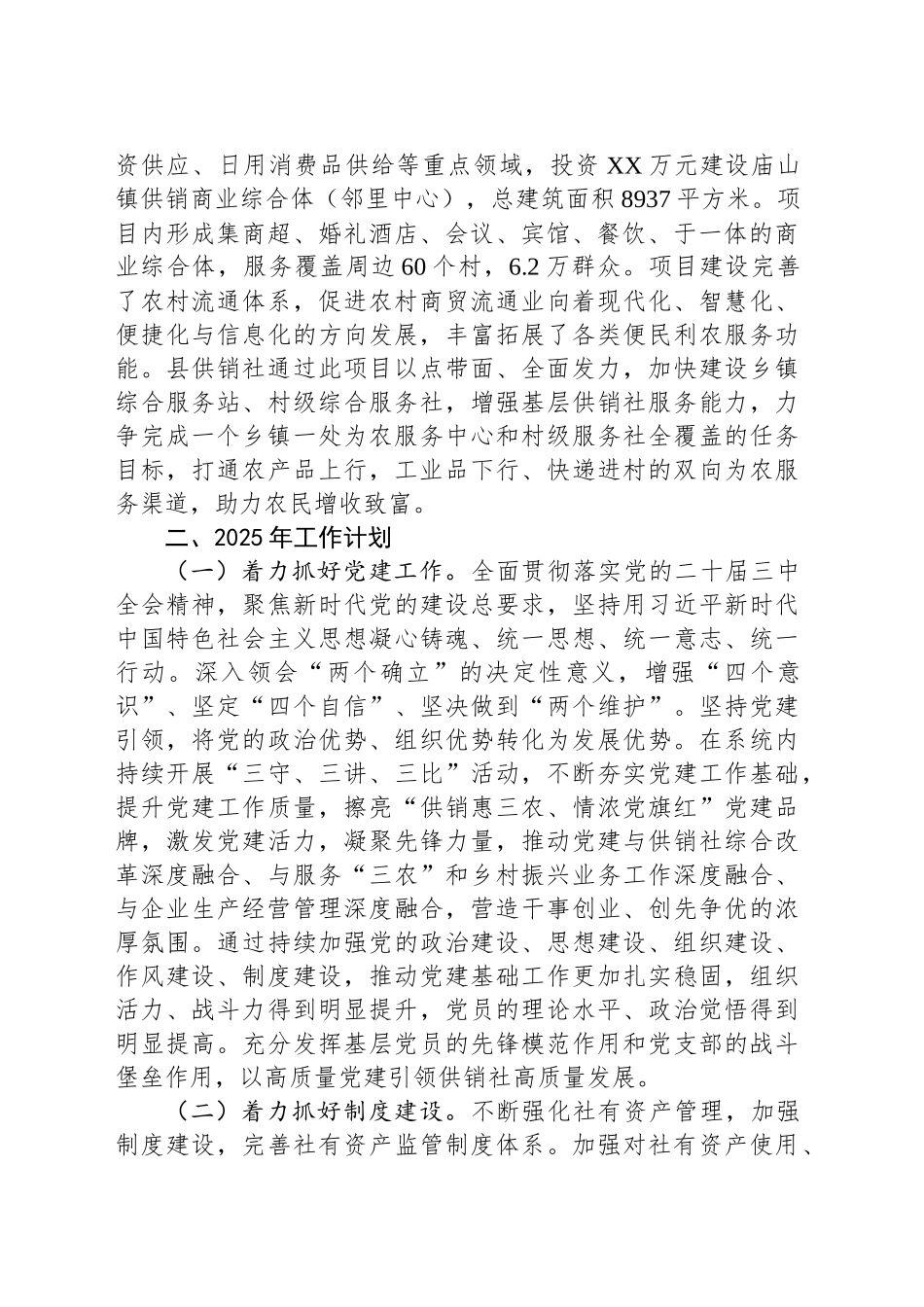 县供销合作社2024年工作总结和2025年工作打算_第2页