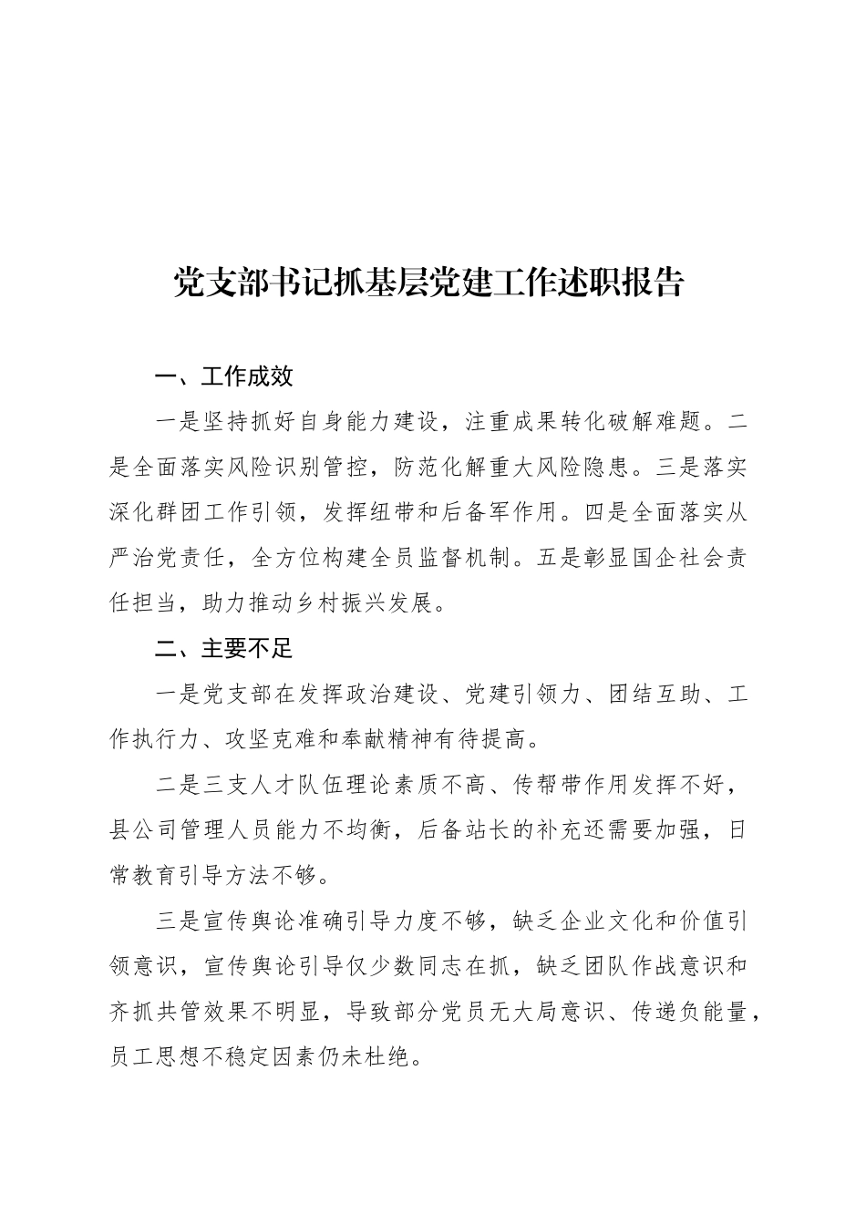 党支部书记抓基层党建工作述职报告（14篇）20250103_第2页