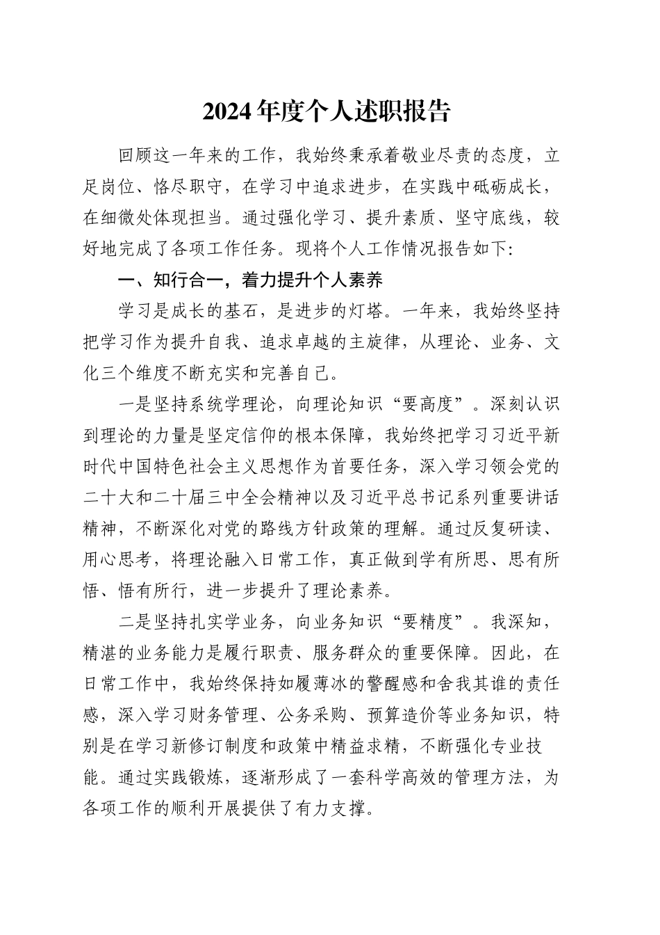 2024年度个人述职报告（2）_第1页