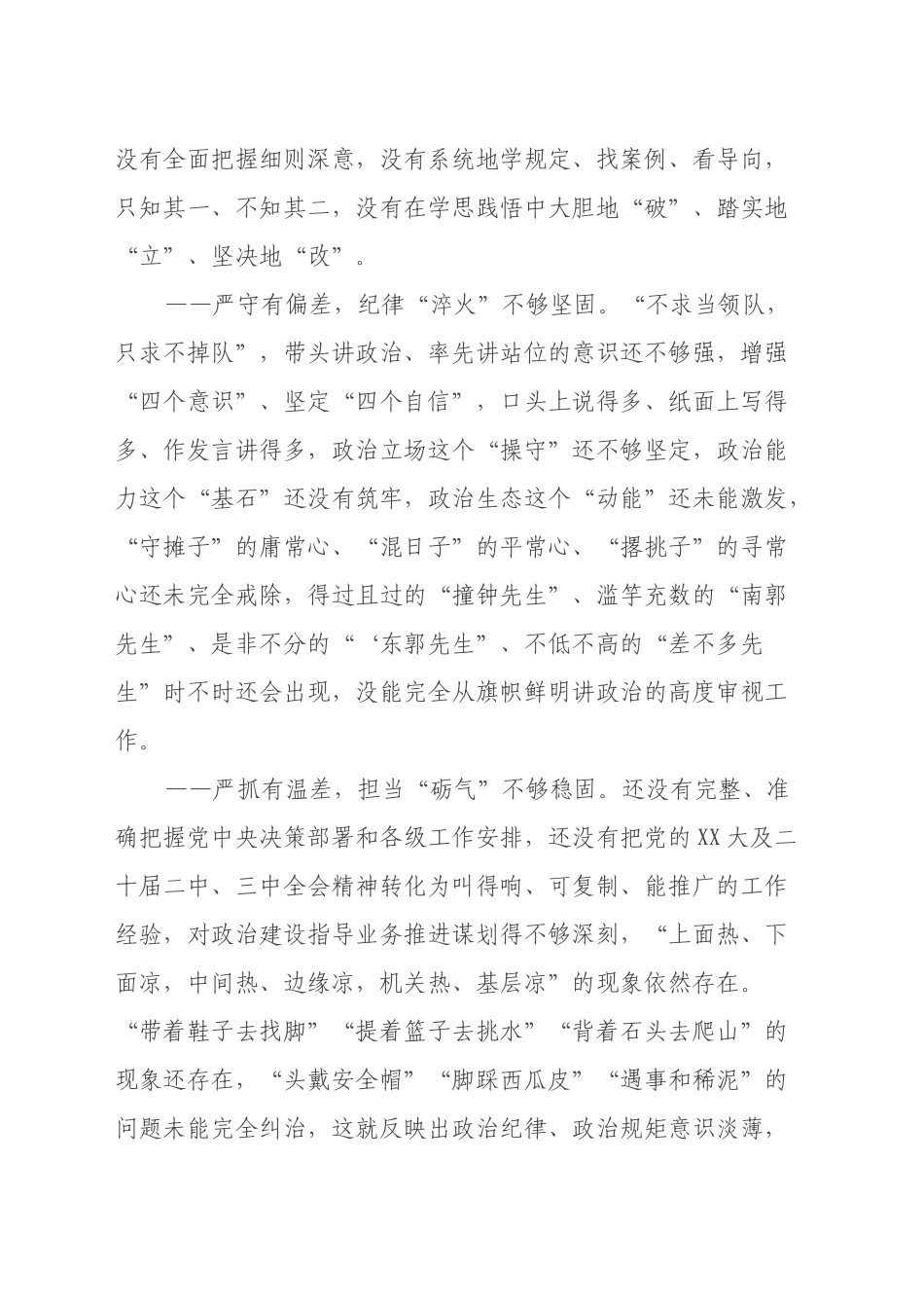 2024年度民主生活会对照检视剖析材料（四个带头）_第2页