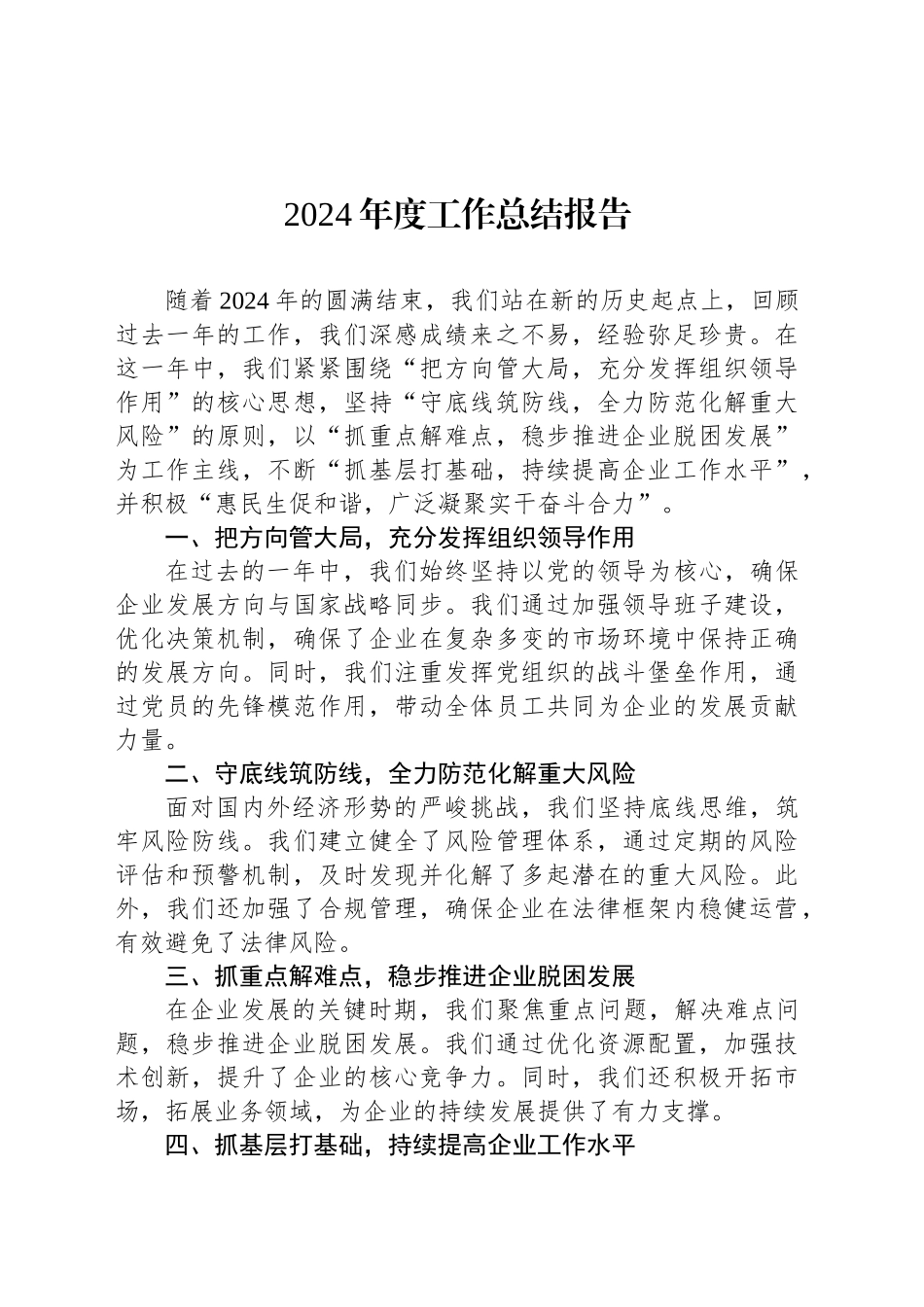 2024年度工作总结报告_第1页