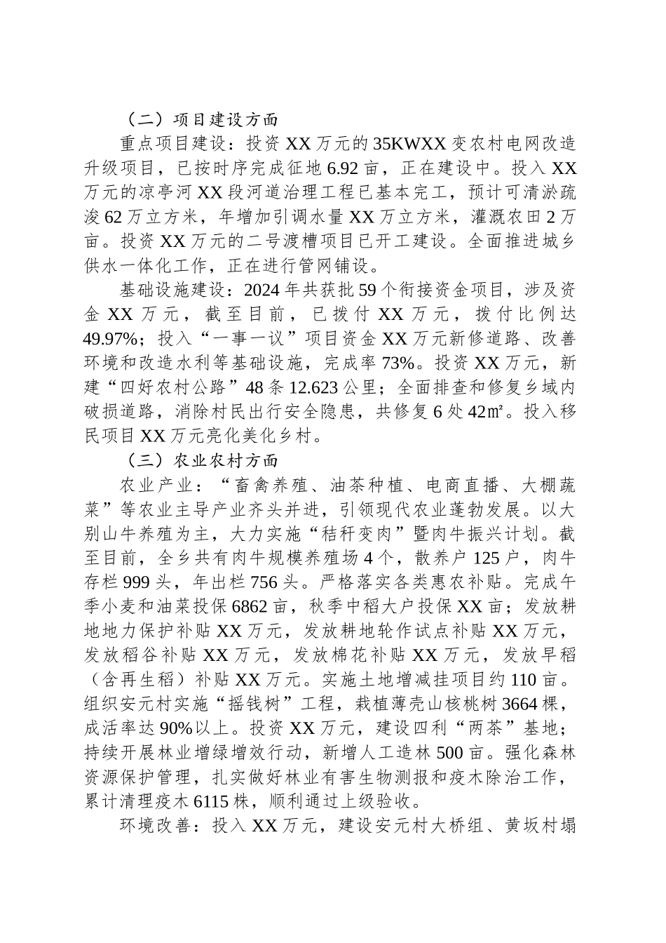 XX乡2024年工作总结及2025年工作谋划(20241025)_第2页