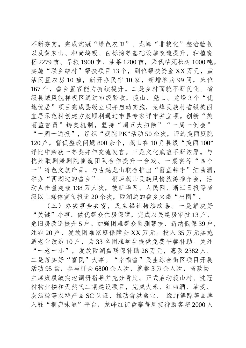 XX乡2024年度工作总结与2025年工作思路_第2页