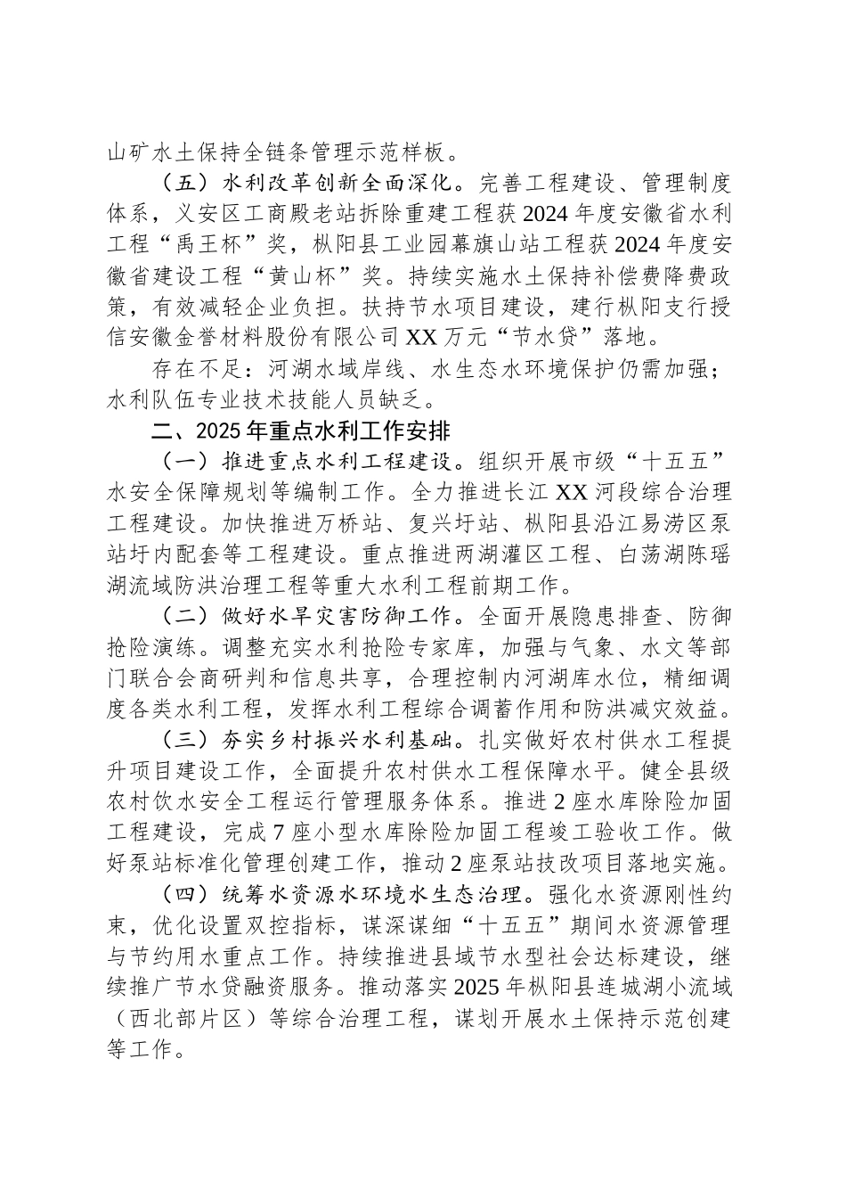 市水利局2024年工作总结和2025年工作谋划_第2页