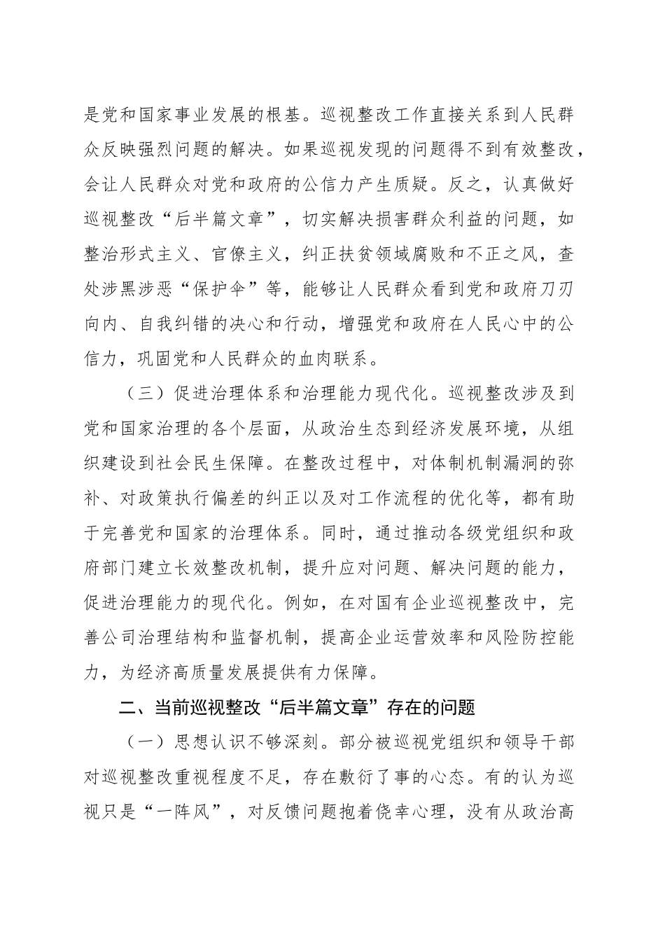 在做好巡视整改“后半篇文章”专题研讨会上的讲话_第2页