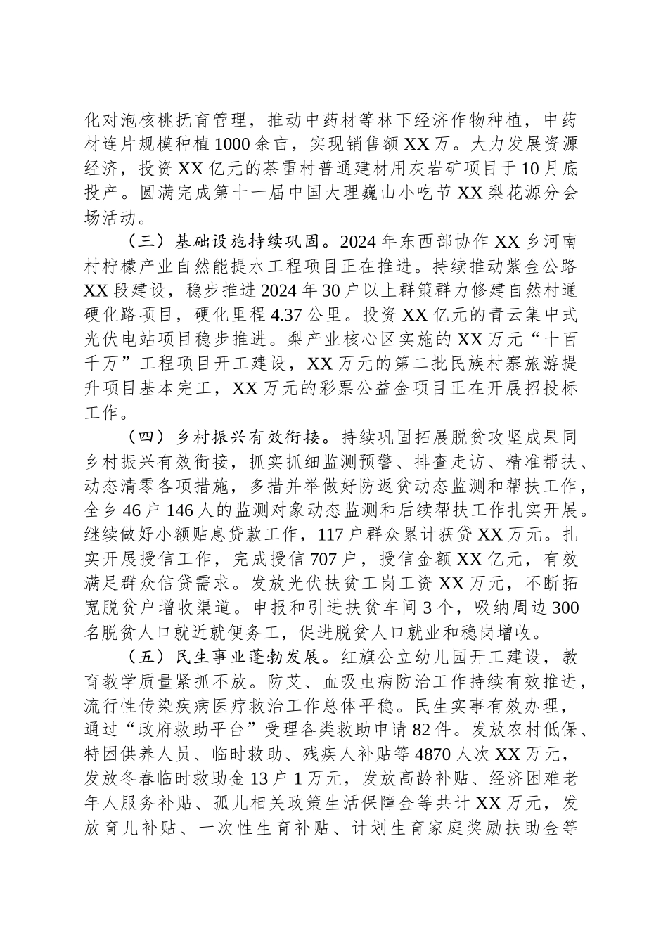 XX乡2024年工作总结和2025年工作重点_第2页