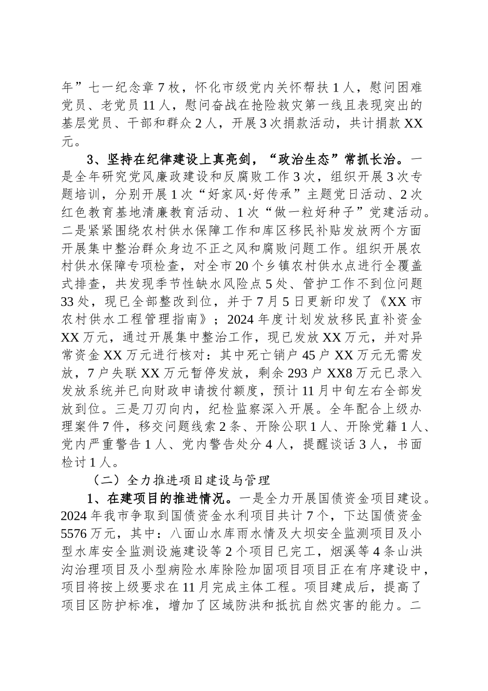 市水利局2024年度工作总结_第2页