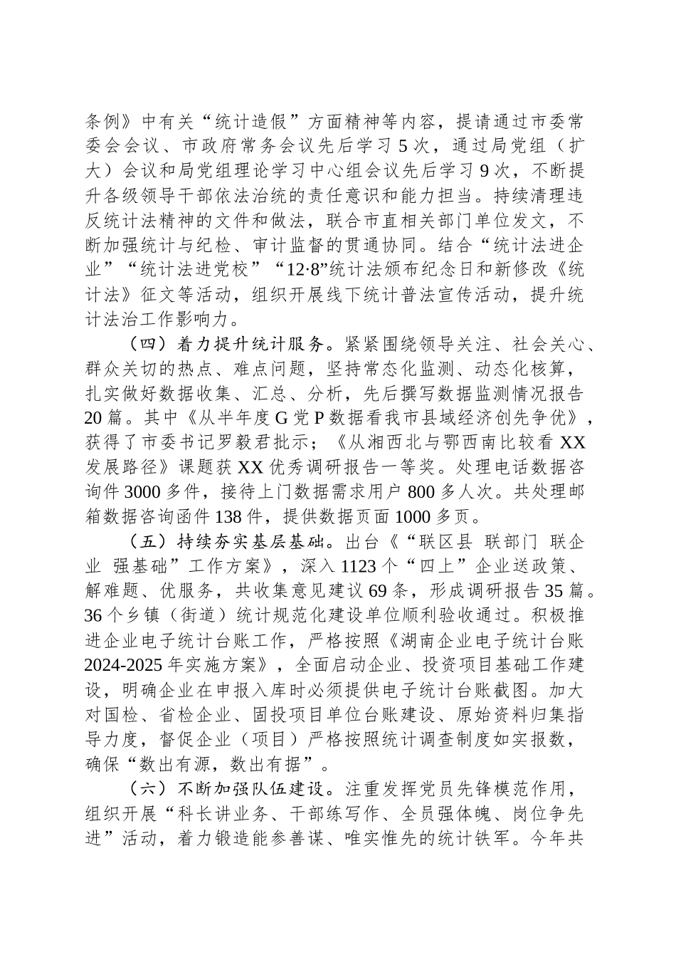 市统计局2024年工作总结及2025年工作思路_第2页