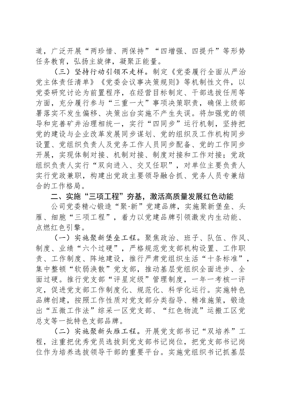 某国企党委2024年抓基层党建工作述职报告_第2页