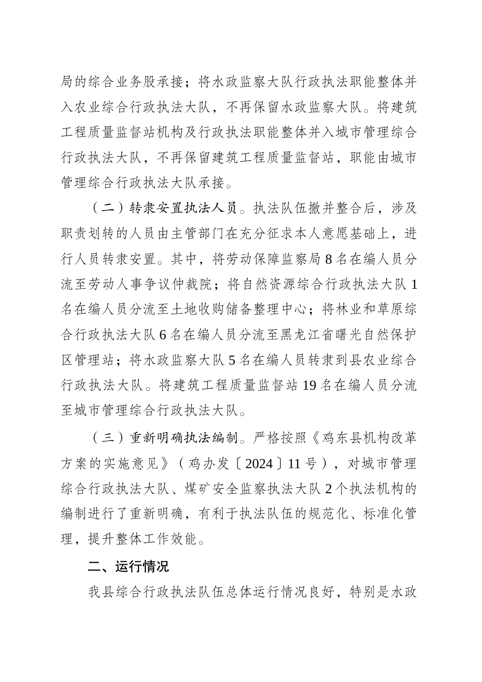 执法队伍建设运转情况报告(202411)_第2页