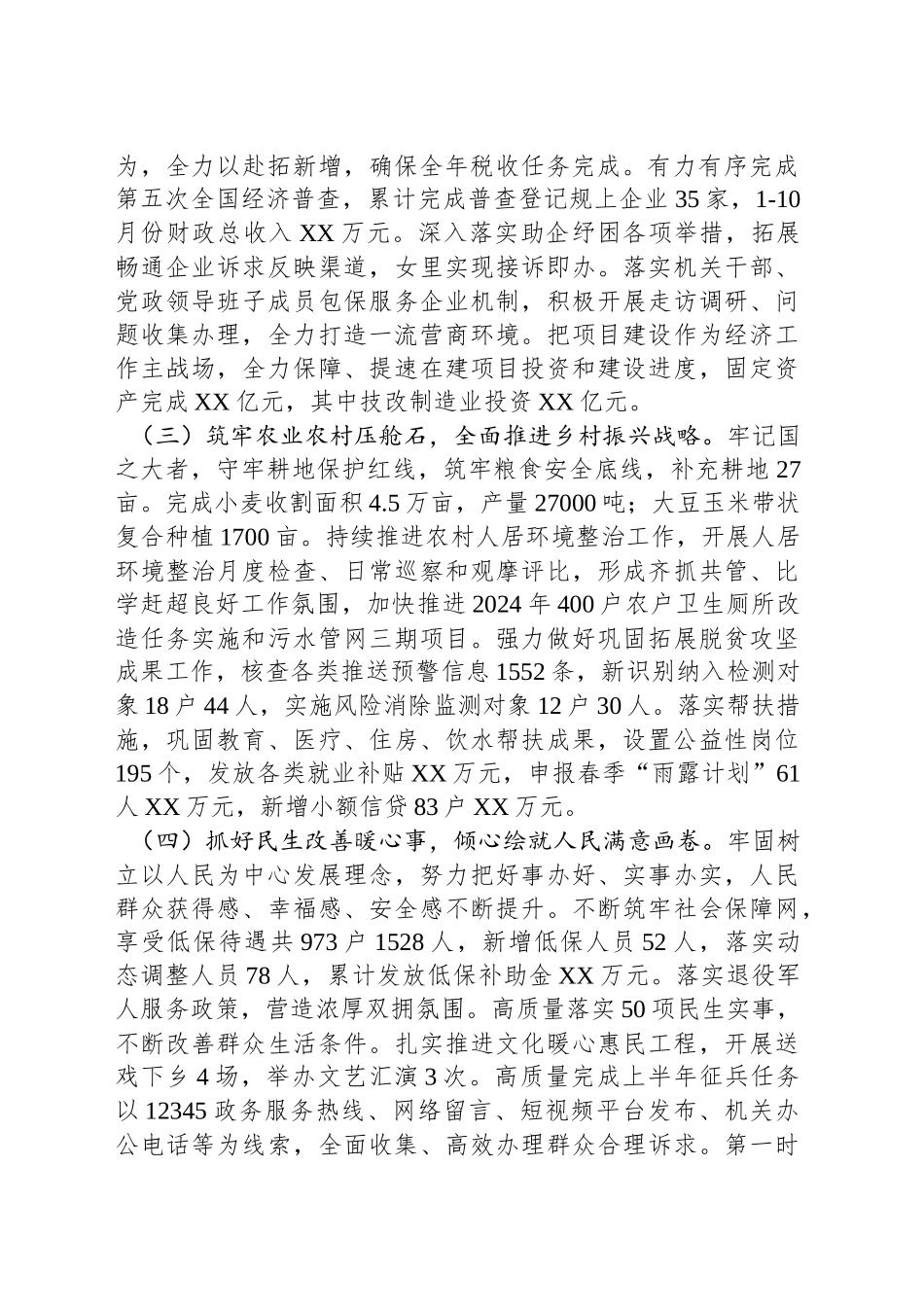 XX区2024年工作总结及2025年工作计划_第2页