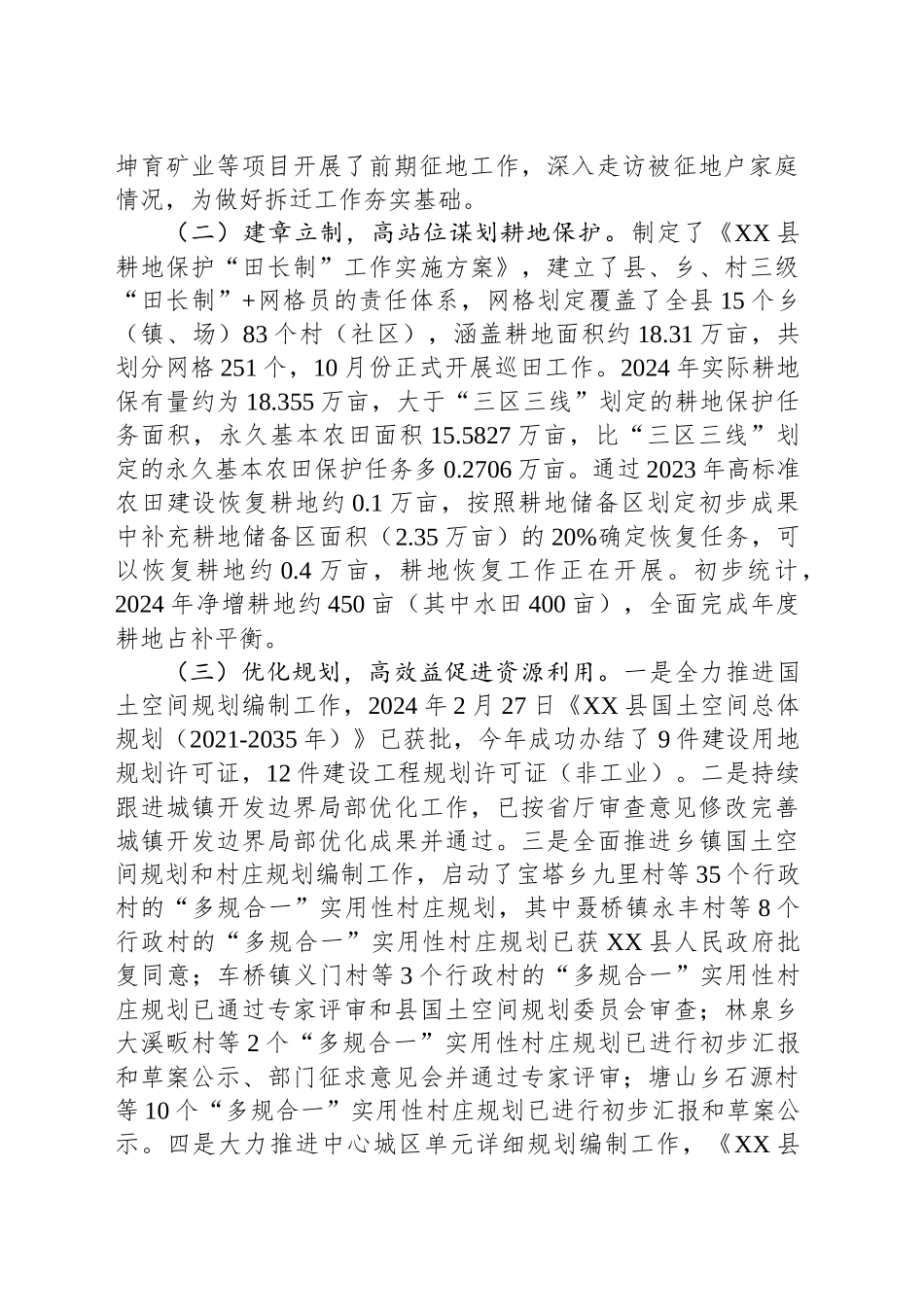 县自然资源局2024年度工作总结及2025年工作计划_第2页