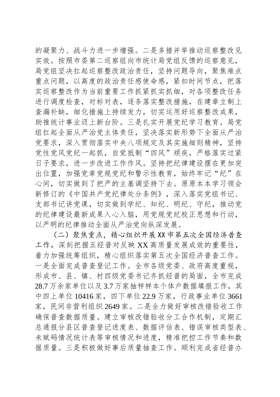 XX市统计局2024年工作总结_第2页