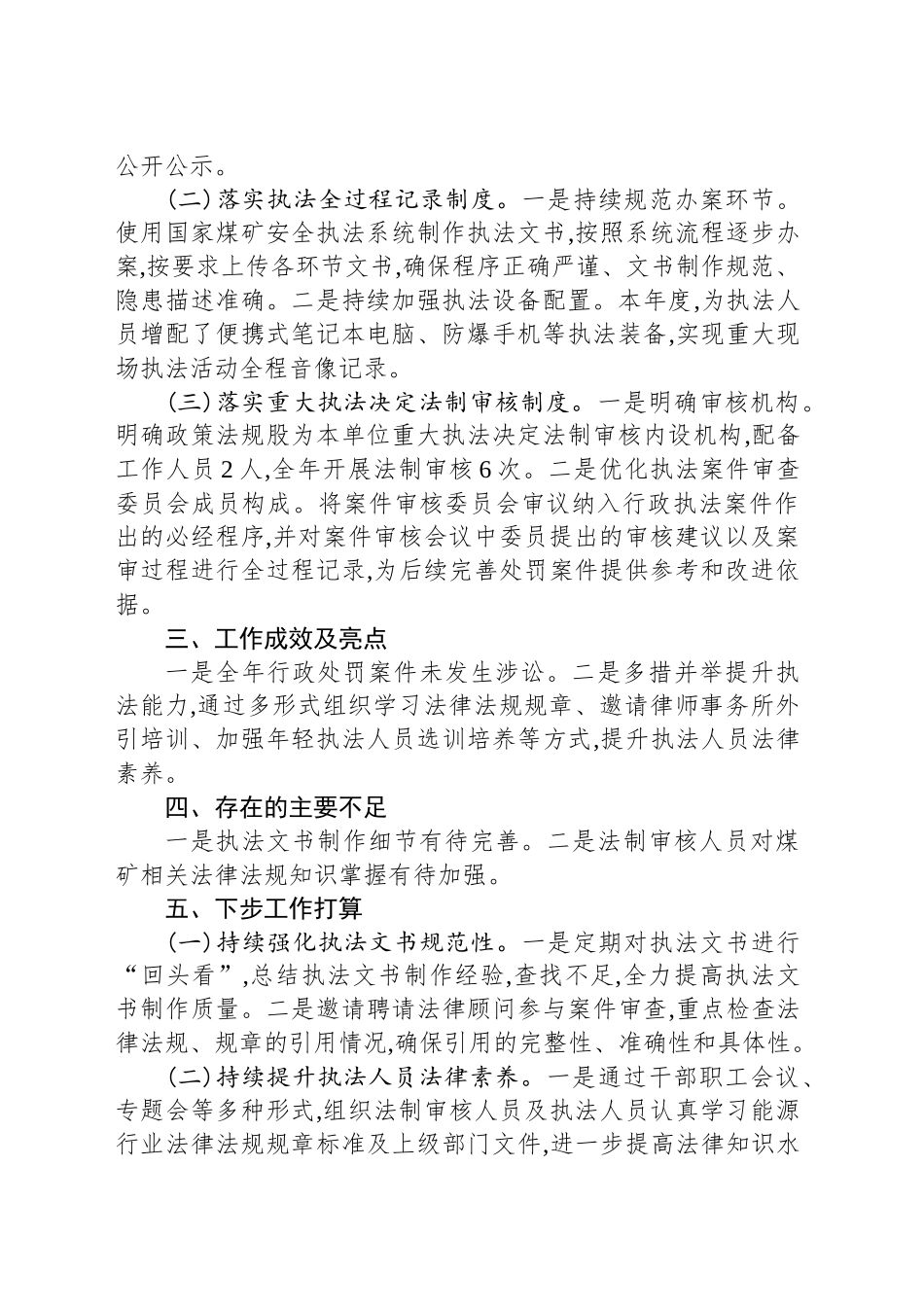 县能源局2024年度行政执法工作总结_第2页
