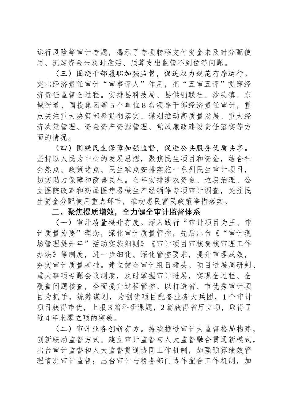 县审计局2024年工作总结和2025年工作计划_第2页
